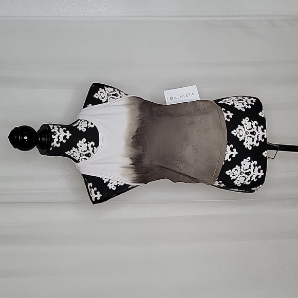 Athleta Tops - Athleta White to Brown Ombre Racerback Tank Top